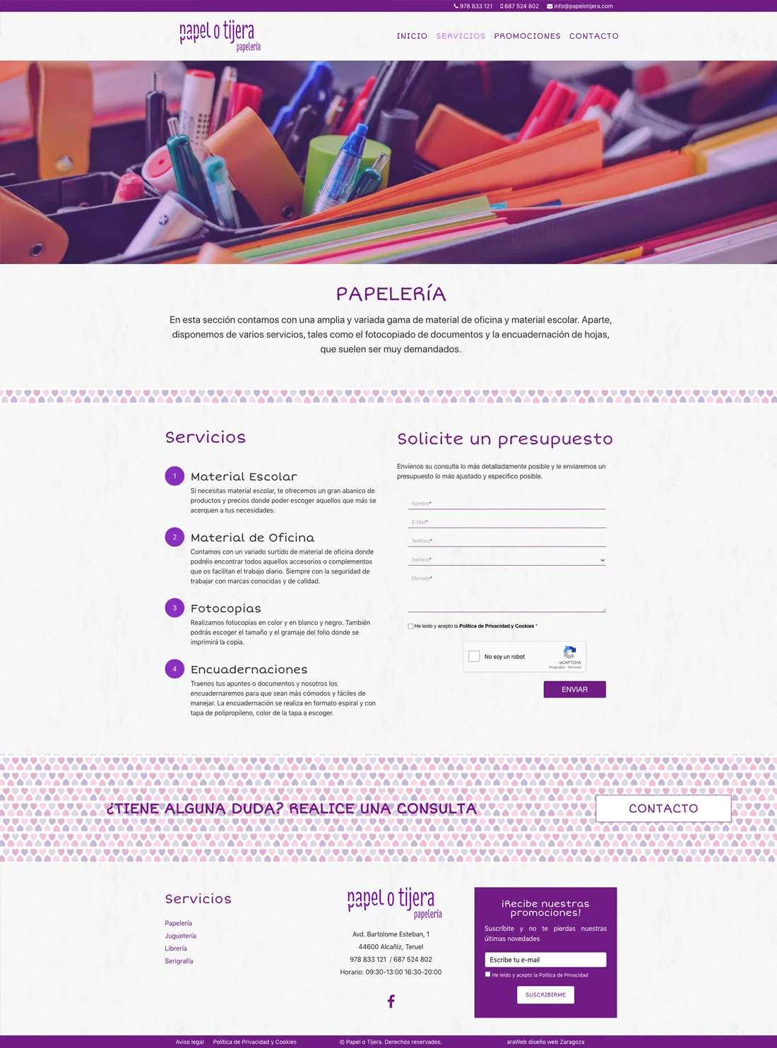 página web corporativa Teruel